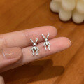wholesale S925 Sterling Silver Creative Cute Rabbit Ear Studs for Women, Summer Trendy Design Exquisite Elegant Earrings-0-0