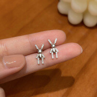wholesale S925 Sterling Silver Creative Cute Rabbit Ear Studs for Women, Summer Trendy Design Exquisite Elegant Earrings-Rabbit Earrings 925 Silver