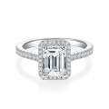 wholesale 18k gold plated S925 silver 6*8mm emerald cut moissanite ring for women-0-4