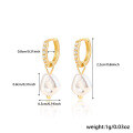 wholesale S925 Sterling Silver Imitation Pearl Diamond-Studded Ear Clips Drop Earrings Cross-Border Hot Purchase Fashion INS High-End Earrings-0-5