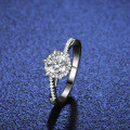 S925 Silver New Moissanite Ring Women's Twisted Snowflake Design-0-1