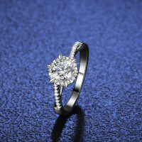 S925 Silver New Moissanite Ring Women's Twisted Snowflake Design-1 carat (set with zircon)  11 yards
