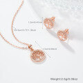 wholesale Rose Gold 925 Silver Jewelry Set Cross Border Hot Purchase Tree of Life Necklace and Earrings Halloween Wholesale-0-2