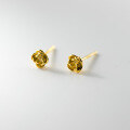 wholesale S925 Sterling Silver Minimalist Forest-style Rose Stud Earrings Small and Stylish Commuting Ear Accessories for Women M05029-0-2
