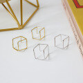 wholesale S925 Sterling Silver Geometric Square Hollow-Out Earrings, Women's Silver Jewelry-0-1