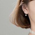 wholesale S925 Sterling Silver Nalan Ear Clip for Women, Korean Style Small Fresh Asymmetric Star Moon Earrings Without Ear Piercing, Five-Pointed Star Ear Accessories G9499-0-3
