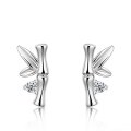 wholesale S925 Sterling Silver Maker's Bamboo Node Ascending Stud Earrings, Fashionable Petite, Light Luxury Exquisite Niche Jewelry for Lovers and Best Friends-0-4