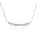wholesale S925 silver plated with 18k gold minimalist smile necklace with full D-color moissanite diamonds, stackable style-0-0