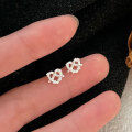 wholesale S925 Sterling Silver Openwork Heart Stud Earrings for Women, New Arrival Exquisite and Minimalist Style-0-0
