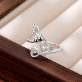 wholesale 925 Sterling Silver Elegant and Graceful Dragonfly Ring for Women, Fashionable Niche Design with Adjustable Open Shank-0-2