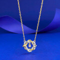 wholesale S925 silver two-tone entwined serpent compass vintage-style zodiac year color-blocking statement necklace-0-0