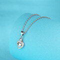 wholesale 925 Sterling Silver Pendant Korean Style Necklace with Micro-Inlaid Zircon Heart Pendant Women's Collarbone Chain TEMU Best-Selling Accessory-0-1