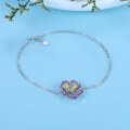 wholesale 925 Silver Elegant and Sophisticated Floral Design Gemstone Bracelet with Natural Topaz-0-1