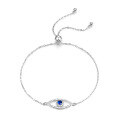 wholesale 925 Sterling Silver Evil Eye Bracelet Light Luxury High-End Inlaid Blue Zircon Chain Cross-Border Europe, America, and Middle East Jewelry-0-9