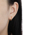 wholesale S925 sterling silver geometric circular two-tone ear clips for women with textured feel,ins-0-2