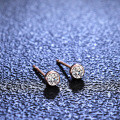 Rose Gold S925 Silver T-Bubble Earrings with Moissanite for Women-0-0