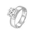 wholesale Plated in 18K Gold, Simple 2-Carat D Color Moissanite Women's Ring, Cross-Border Temu Best-Selling Manufacturer Source-0-5