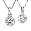 S925 Sterling Silver D Color Moissanite Fashion Pendant Necklace-0-4