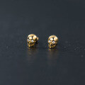 wholesale S925 Sterling Silver Korean-style Unisex Skull Ear Studs Elegant Threaded Bead Earrings M0178-0-3
