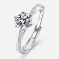 Sterling Silver XYL Moissanite Intertwined Vine Ring-0-2