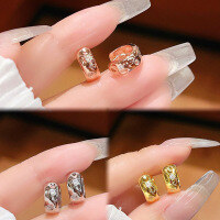 wholesale 925 Sterling Silver Micro-Paved Zircon Circle Ear Clasp, Small and Minimalist, Fashionable, Elegant, Advanced Sense of Aloof Style Earrings-DMXES337 925 silver (gold)