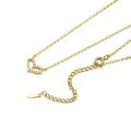 wholesale 925 Sterling Silver Gold-Plated Japanese-style Light Jewelry Women's Necklace, Exquisite Heart-shaped Zircon Collarbone Chain for Qixi Valentine's Day-0-4
