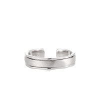 wholesale S925 pure silver 3182 matte brushed plain ring for women, minimalist style, small and unique retro personality couple's silver matching rings-Platinum [Men's/Size 16 Adjustable] > Opening adjustable