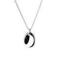 wholesale S925 Sterling Silver Irregular Textured Oval Ultra-Thin Minimalist Niche Design Necklace for Her Birthday Gift-0-4