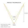 wholesale S925 Sterling Silver Geometric Hollow-out Stackable Necklace, Women's Fashion Zircon Pendant Choker-0-5