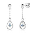 wholesale S925 Sterling Silver Korean Design Water Drop Moissanite Earrings Women Small Freshness Minimalist Dangling Ear Accessories Trendy Fashion-0-4