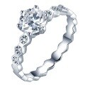 wholesale S925 Sterling Silver One-Stop Delivery Women's Six-Prong Fashion Honeycomb Style 1-Carat Elegant and Minimalist Moissanite Ring-0-4