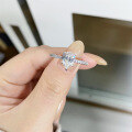 wholesale S925 Sterling Silver 1-Carat Pear-Shaped Moissanite Ring for Women, D Color VVS1 Classic Engagement Ring, Cross-Border Bestseller-0-0