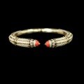 wholesale 925 Silver Gold-Plated Bracelet with High-Carbon Diamonds, Cartier Coral, Enamel, Art Deco Vintage Style for Women's Ceremony and Evening Wear-0-5