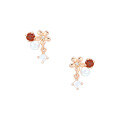 wholesale Rose Gold Plated 925 Sterling Silver Natural Pearl Floral Earrings, New Korean Trendy Girly Style Earrings-0-1