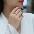 925 Sterling Silver 7-Stone Princess Ring with Moissanite for Cross-Border Wholesale-0-1
