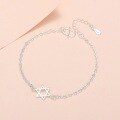 wholesale S925 Silver Tidal Small White Hexagram Bracelet for Women, Japanese and Korean Fashion Plated Lucky Shooting Star Wish Gift Hand Accessory-0-0
