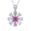 wholesale S925 Metal New Floral 4-Carat Necklace for Women, Noble, Light Luxury, Advanced, and Aloof Temperament-0-4