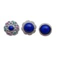 wholesale 925 Sterling Silver Accessories Inlaid with Natural Lapis Lazuli Hand Plate Bead Spacer Bean Back Cloud DIY Handmade Bead Stringing and Braiding Decoration-0-4