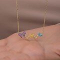 wholesale S925 Sterling Silver Exquisite Micro-Inlaid Zircon Butterfly Necklace for Women with Colorful Diamonds, Ethereal and Elegant Collarbone Chain-0-3