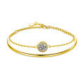 Sterling Silver Moissanite Stackable Bracelet Bangle, Minimalist Openable Cuff-0-5