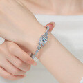 S925 Silver 3ct Moissanite Full-Drill Egg-Shaped Bracelet with Clasp-0-2