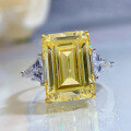 wholesale S925 Silver New Style Emerald Cut 10*14mm Rectangular Diamond Ring with Fairy-like Elegance for Wedding-0-6