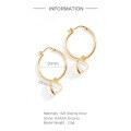 wholesale S925 Sterling Silver Ins Zircon-encrusted Heart Pendant Topaz Hoop Earrings For Korean Style Chic Wear-0-4