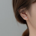 wholesale Sterling Silver S925 Earrings for Women, Korean Style Small and Delicate, Elegant White Single Diamond Sunflower Sweet Ear Jewelry G9041-0-1