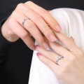 925 Sterling Silver Minimalist Couple Bands, Moissanite, Cross-border New Style, Panyu Factory Wholesale-0-1
