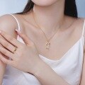wholesale S925 Sterling Silver Korean Japanese Light Luxury New Hollow Small Fish Design Zircon Necklace for Women, Versatile Pendant Choker-0-3
