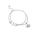 wholesale Sterling Silver Ginkgo Leaf Eight-Pointed Star Bracelet for Women, Versatile Small Design, Light Luxury Elegant Trendy Gift for Girlfriend Jewelry-0-4