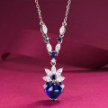wholesale S925 silver jewelry new style with 8*8mm royal blue sugar loaf zirconia,-0-0