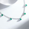 S925 Silver Agate Necklace with High-Ice Beads and Pendant-0-0