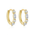 wholesale S925 Sterling Silver Classic Minimalist Zircon-accented Premium Hoop Earrings With Drop Zircon,。-0-4